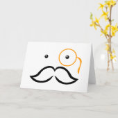 Carte Monocle et Moustache (Fleur jaune)