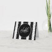 Carte Monogram Black & White Musical Stripes (Devant)