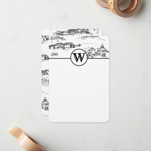 Carte Monogram Chattanooga Toile (Devant/Arrière en situation)