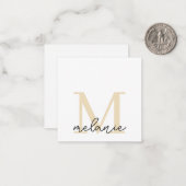 Carte Monogram Chic Light Or Flat Note (Devant/Arrière en situation)