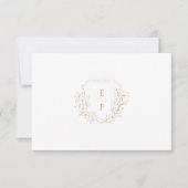 Carte Monogram Crest Gold Simple Cherry Blossom (Devant)