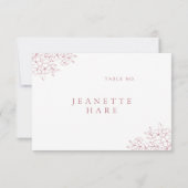 Carte Monogram Crest Simple Rose Cherry Blossom (Dos)