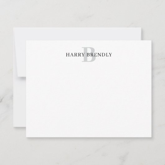 Carte Monogram Elegant Minimal Stylish (Devant)