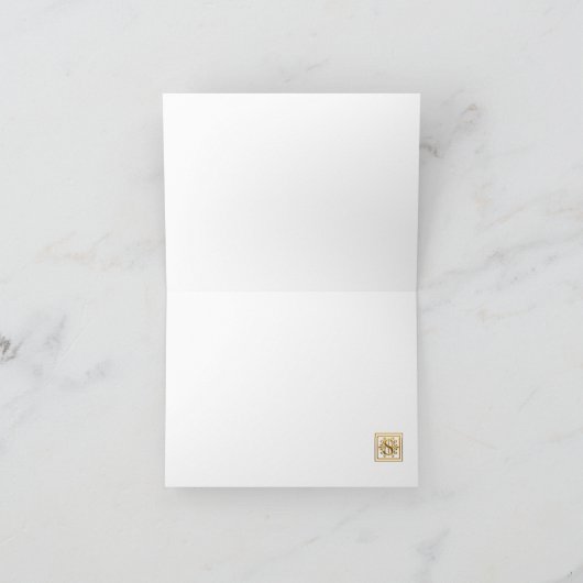 Carte Monogram Golden S Elegant Personal Note Card (Intérieur)