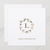 Carte Monogram Humminbird Note (Devant / Derrière)