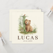 Carte Monogram L Bière Neutraaal Animal de la Forêt Garç (Devant/Arrière en situation)