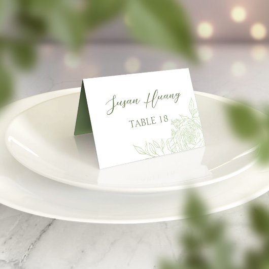 Carte Monogram Ranunculus Mariage