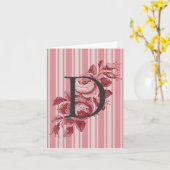 Carte Monogramme avec roses de mai et note rayée (Fleur jaune)