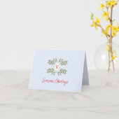 Carte Monogramme avec verdure Non photo Plié Holiday C (Fleur jaune)
