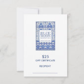 Carte Monogramme Blue Motif Essential Oils Soaps Cadeau (Dos)