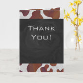 Carte Monogramme Brown et blanc de vache (Fleur jaune)