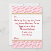 Carte Monogramme calligraphié d'amour aux cœurs dorés ro (Dos)