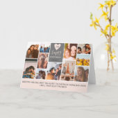 Carte Monogramme cool moderne rose photo collage (Fleur jaune)