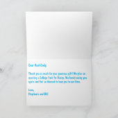 Carte Monogramme de baleines et de tortues bleues et gri (Intérieur)