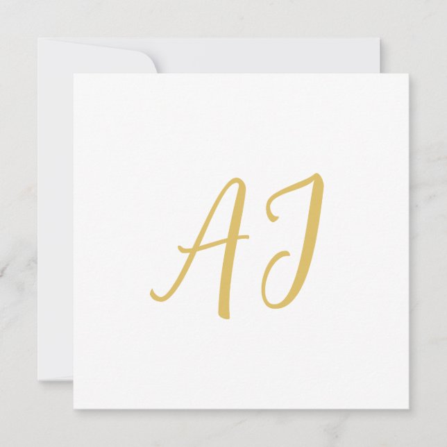 Carte Monogramme de couleur or professionnel classique i (Devant)