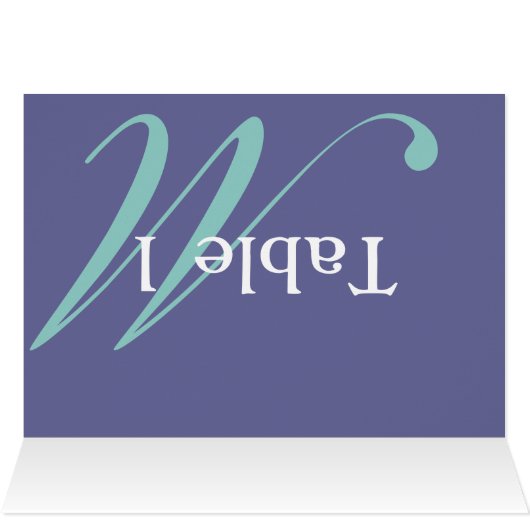 Carte Monogramme de la tente de table (Intérieur Horizontal (haut))