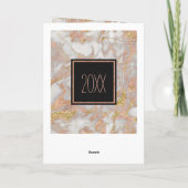 Carte Monogramme de marbre doré Rose moderne Faux (Dos)