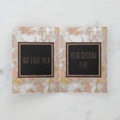 Carte Monogramme de marbre doré Rose moderne Faux (Intérieur)