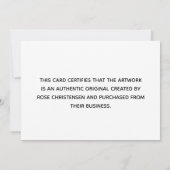 Carte Monogramme de menthe plus grand certificat d'authe (Dos)