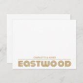 Carte Monogramme de nom or unique Couple Or (Devant / Derrière)