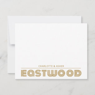 Carte Monogramme de nom or unique Couple Or