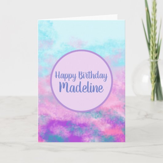 Carte Monogramme de nuages roses mignons (Devant)