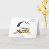 Carte Monogramme de style néoplasticisme. Lettre G (Fleur jaune)