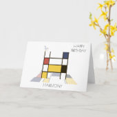 Carte Monogramme de style néoplasticisme. Lettre H (Fleur jaune)