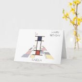 Carte Monogramme de style néoplasticisme. Lettre I (Fleur jaune)