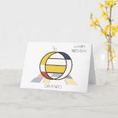 Carte Monogramme de style néoplasticisme. Lettre O (Fleur jaune)