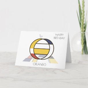 Carte Monogramme de style néoplasticisme. Lettre O