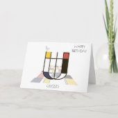 Carte Monogramme de style néoplasticisme. Lettre U (Devant)