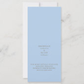 Carte Monogramme de texte bleu moderne Enregistrer la da (Dos)