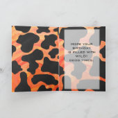 Carte Monogramme de zèbre orange et noir (Intérieur)