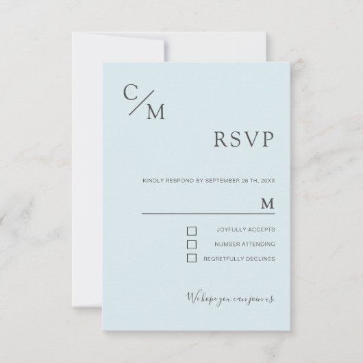 Carte monogramme élégant (Devant)