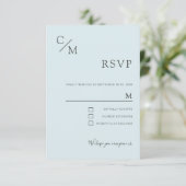 Carte monogramme élégant (Debout devant)