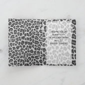 Carte Monogramme Empreinte de léopard noir et blanc (Intérieur)