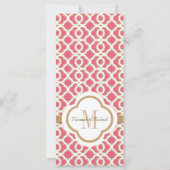 Carte Monogramme Fuchsia Gold Mariage marocain (Dos)