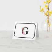 Carte Monogramme G Floral Note (Fleur jaune)