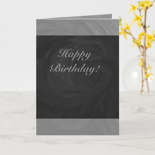 Carte Monogramme gris ardoise (Fleur jaune)