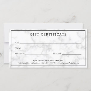 Carte Monogramme Gris Marbre Affaires Certificat cadeau