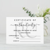 Carte Monogramme gris plus grand certificat d'authentici (Debout devant)
