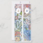 Carte Monogramme initial de la fleur de poitrine deux Si (Devant)