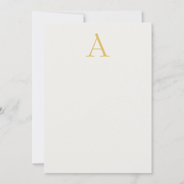 Carte Monogramme initial professionnel couleur or et pas (Devant)