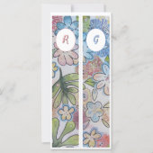 Carte Monogramme initial Whimsical Floral Deux Signets (Devant)