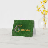 Carte Monogramme Initiale C Fleurs Art Personnalisé (Fleur jaune)