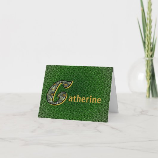 Carte Monogramme Initiale C Fleurs Art Personnalisé (Devant)