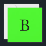 Carte Monogramme Initiales Neon Vert brillant Cool coule<br><div class="desc">Conçu avec un modèle initial de modèle de texte monogramme que vous pouvez modifier et customiser en arrière - plan de couleur vert néon clair et coloré. Vous pouvez modifier la couleur de l'arrière - plan si vous le souhaitez.</div>