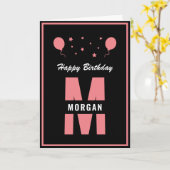 Carte Monogramme Joyeux Anniversaire N'Importe Quel Âge (Fleur jaune)