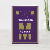 Carte Monogramme Joyeux Anniversaire N'Importe Quel Âge (Devant)